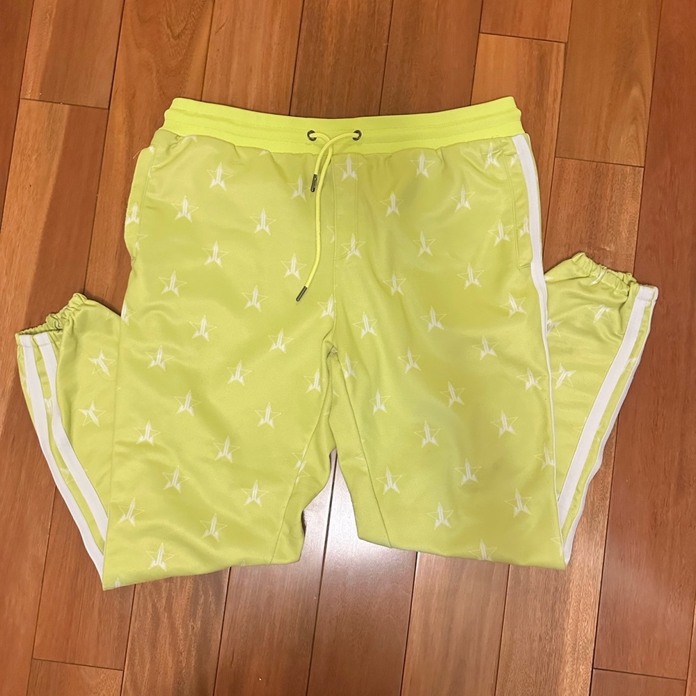 Yellow Joggers with White Accents